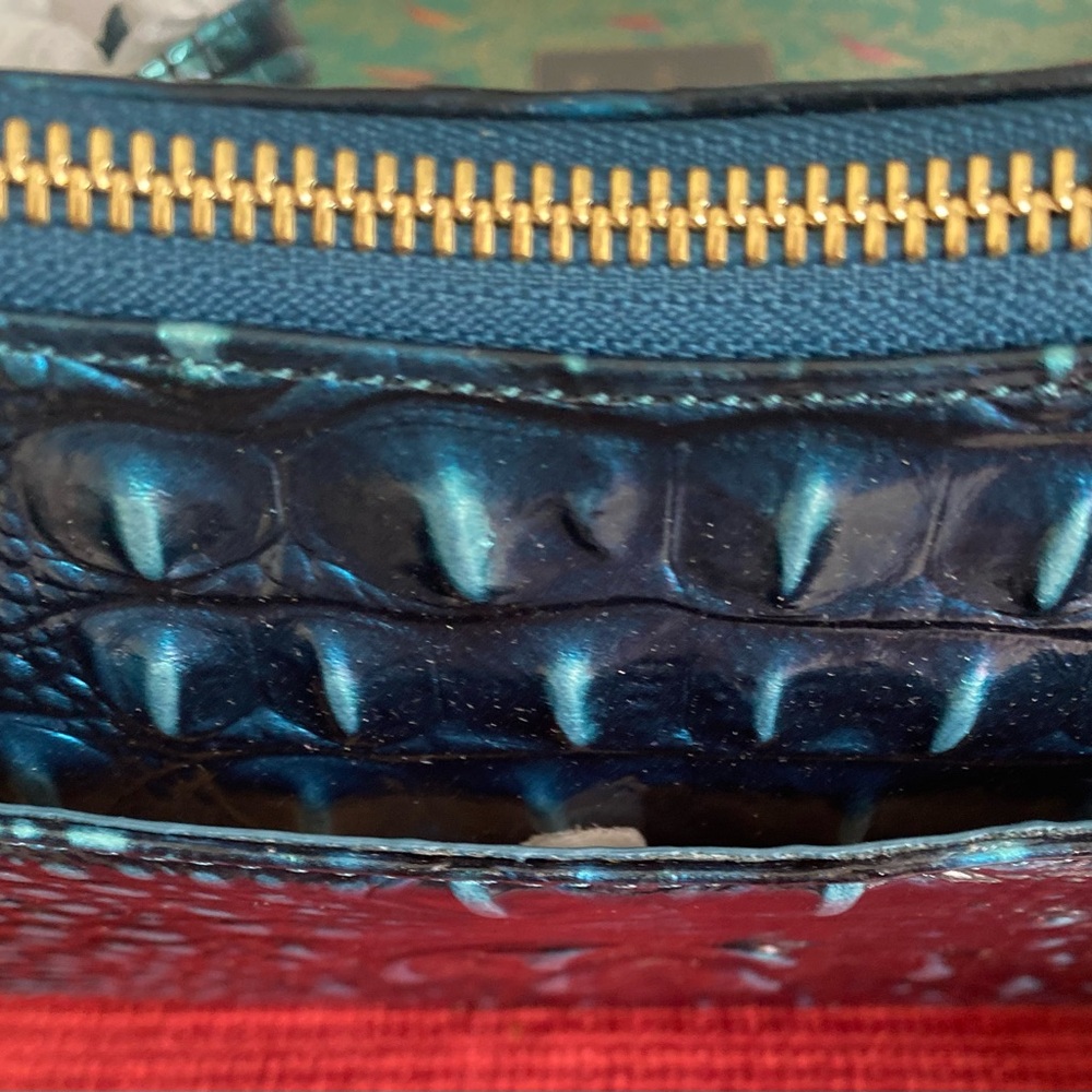 BRAHMIN… NWT SHAYNA CROSSBODY HANDBAG IRIDESCENT TEAL - Picture 11 of 16